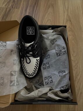 T.U.K Black & White Checkerboard Creeper sneakers